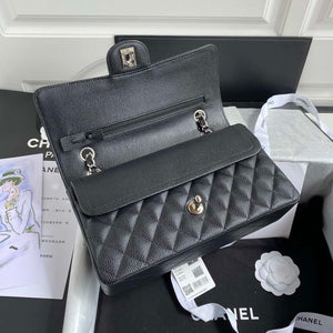 Chanel A01112 Flap Handbag Classic bag Grained shiny Calfskin Black Silver - Default Title - View 6