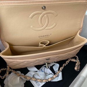 Chanel A01112 Flap Handbag Classic bag Grained shiny Calfskin Black Apricot Pink Silver - Default Title - View 7