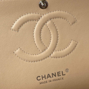 Chanel A01112 Flap Handbag Classic bag Grained shiny Calfskin Black Apricot Pink Silver - Default Title - View 8