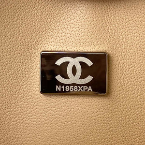 Chanel A01112 Flap Handbag Classic bag Grained shiny Calfskin Black Apricot Pink Silver - Default Title - View 9
