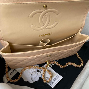 Chanel A01112 Flap Handbag Classic bag Grained shiny Calfskin Black Apricot Pink Gold - Default Title - View 7
