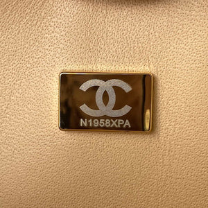 Chanel A01112 Flap Handbag Classic bag Grained shiny Calfskin Black Apricot Pink Gold - Default Title - View 9
