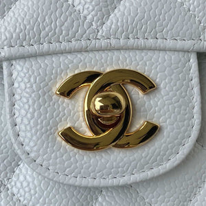 Chanel A01112 Flap Handbag Classic bag Grained shiny Calfskin White Gold - Default Title - View 3