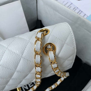 Chanel A01112 Flap Handbag Classic bag Grained shiny Calfskin White Gold - Default Title - View 4