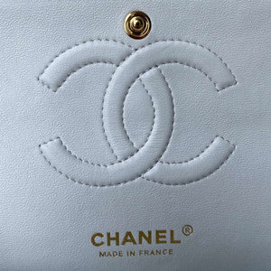 Chanel A01112 Flap Handbag Classic bag Grained shiny Calfskin White Gold - Default Title - View 7