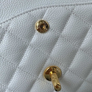 Chanel A01112 Flap Handbag Classic bag Grained shiny Calfskin White Gold - Default Title - View 8