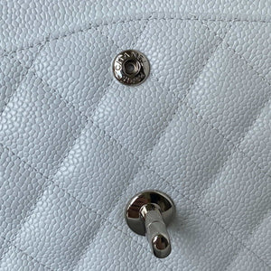 Chanel A01112 Flap Handbag Classic bag Grained shiny Calfskin White Silver - Default Title - View 8