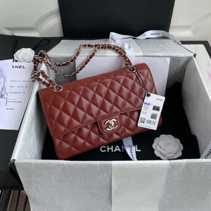 Chanel A01112 Flap Handbag Classic bag Grained shiny Calfskin Wine Red - Default Title - View 1