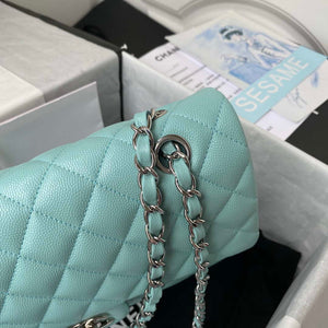 Chanel A01112 Flap Handbag Classic bag Grained shiny Calfskin Lake Blue Silver - Default Title - View 4