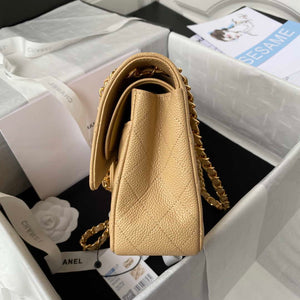Chanel A01112 Flap Handbag Classic bag Grained shiny Calfskin Tan Gold - Default Title - View 5