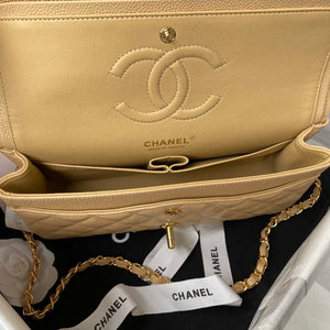 Chanel A01112 Flap Handbag Classic bag Grained shiny Calfskin Tan Gold - Default Title - View 7
