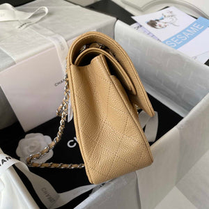 Chanel A01112 Flap Handbag Classic bag Grained shiny Calfskin Tan Silver - Default Title - View 5