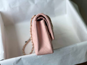 Chanel A01112 Flap Handbag Classic bag Grained shiny Calfskin gold Pink - Default Title - View 2