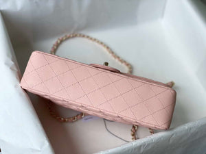 Chanel A01112 Flap Handbag Classic bag Grained shiny Calfskin gold Pink - Default Title - View 6