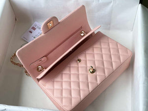 Chanel A01112 Flap Handbag Classic bag Grained shiny Calfskin gold Pink - Default Title - View 9