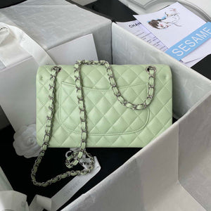 Chanel A01112 Flap Handbag Classic Bag Lambskin Light Green Silver - Default Title - View 2