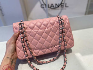 Chanel A01112 Flap Handbag Classic Bag Lambskin Pink Silver - Default Title - View 4
