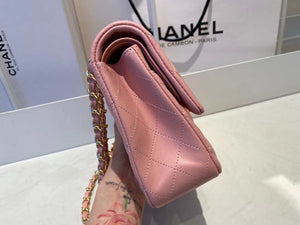 Chanel A01112 Flap Handbag Classic Bag Lambskin Pink Gold - Default Title - View 5