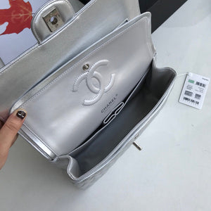 Chanel A01112 Flap Handbag Classic Bag Lambskin Silver - Default Title - View 9