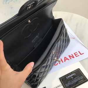 Chanel A01112 Flap Handbag Classic Bag Patent leather Lambskin Black Silvery - Default Title - View 8