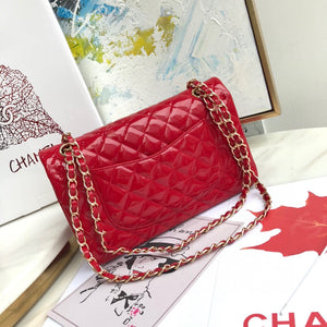 Chanel A01112 Flap Handbag Classic Bag Patent leather Lambskin Red - Default Title - View 3