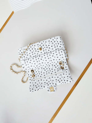 Chanel A01112 Flap White Lambskin Printed with Black CC logo - Default Title - View 6