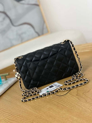 Chanel A01113 Flap Handbag Classic Bag Black Lambskin Gold With Ball - Default Title - View 2