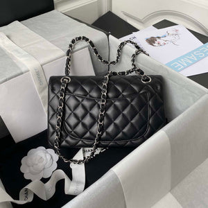 Chanel A01113 Flap Handbag Classic Bag Black Lambskin Silver - Default Title - View 2