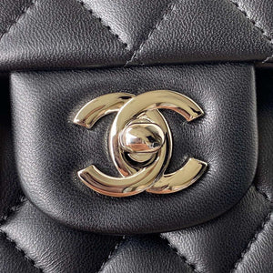 Chanel A01113 Flap Handbag Classic Bag Black Lambskin Silver - Default Title - View 3
