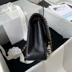Chanel A01113 Flap Handbag Classic Bag Grained shiny Calfskin Black Gold - Default Title - View 5