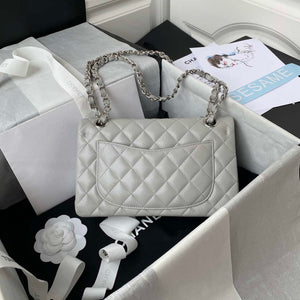 Chanel A01113 Flap Handbag Classic Bag Grained shiny Calfskin Ligth Gray Silver - Default Title - View 2