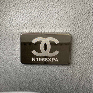 Chanel A01113 Flap Handbag Classic Bag Grained shiny Calfskin Ligth Gray Silver - Default Title - View 9