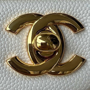 Chanel A01113 Flap Handbag Classic Bag Grained shiny Calfskin White Gold - Default Title - View 3