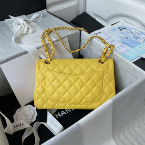 Chanel A01113 Flap Handbag Classic Bag Grained shiny Calfskin Yellow Gold - Default Title - View 2