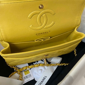 Chanel A01113 Flap Handbag Classic Bag Grained shiny Calfskin Yellow Gold - Default Title - View 7