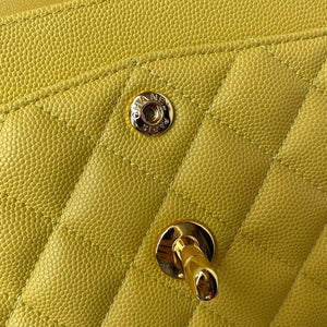 Chanel A01113 Flap Handbag Classic Bag Grained shiny Calfskin Yellow Gold - Default Title - View 9