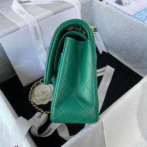 Chanel A01113 Flap Handbag Classic Bag Lambskin Green Gold - Default Title - View 5