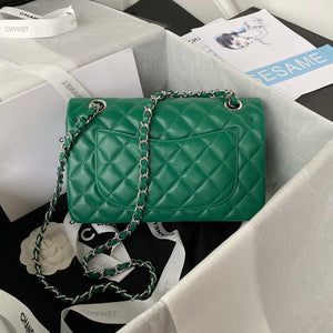 Chanel A01113 Flap Handbag Classic Bag Lambskin Green Silver - Default Title - View 2