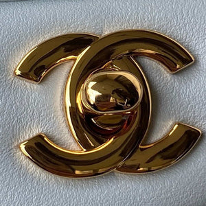 Chanel A01113 Flap Handbag Classic Bag Lambskin Light Blue Gold - Default Title - View 3