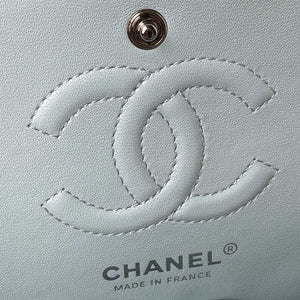 Chanel A01113 Flap Handbag Classic Bag Lambskin Light Blue Silver - Default Title - View 8
