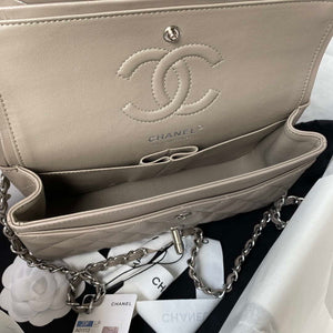 Chanel A01113 Flap Handbag Classic Bag Lambskin Light Gray Silver - Default Title - View 7