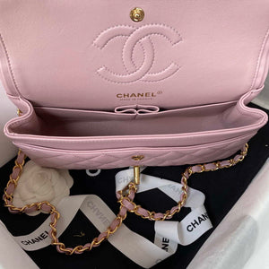 Chanel A01113 Flap Handbag Classic Bag Lambskin Light Pink Gold - Default Title - View 7