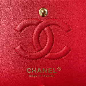 Chanel A01113 Flap Handbag Classic Bag Red Lambskin Gold - Default Title - View 7