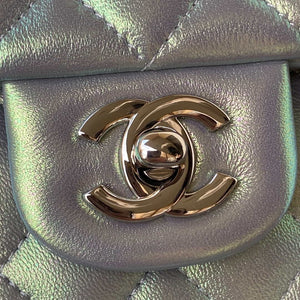 Chanel A01113 Flap Handbag Classic Bag Silver Lambskin silver - Default Title - View 3