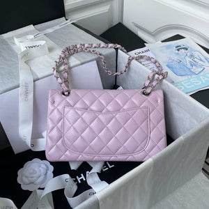 Chanel A01113 Flap Handbag Classic Bag Light Pink Lambskin Silver - Default Title - View 2