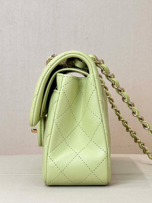 Chanel A01117 Flap Handbag Classic Bag 23cm Light Green Lambskin - Default Title - View 6