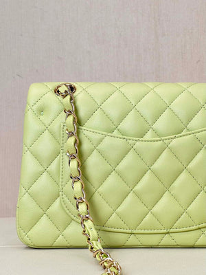Chanel A01117 Flap Handbag Classic Bag 23cm Light Green Lambskin - Default Title - View 8