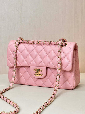 Chanel A01117 Flap Handbag Classic Bag 23cm Pink Lambskin - Default Title - View 5