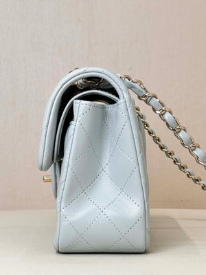 Chanel A01117 Flap Handbag Classic Bag 23cm Light Blue Lambskin - Default Title - View 6