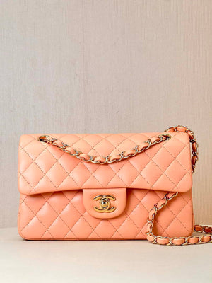 Chanel A01117 Flap Handbag Classic Bag 23cm Orange Lambskin - Default Title - View 1
